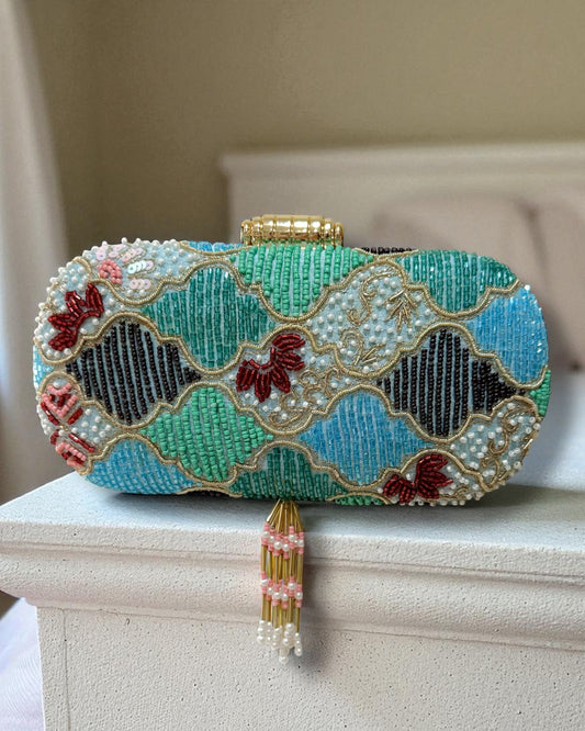 Sabah صباح Capsule Clutch in Blue