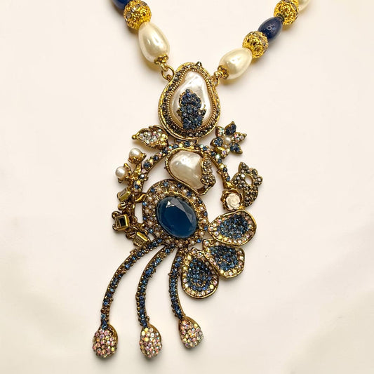 Kübra Turkish Mala Set in Blue