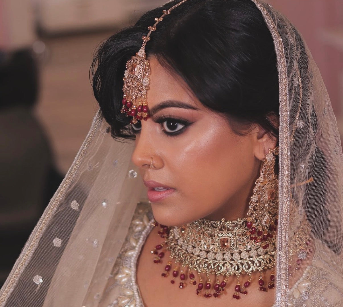 Rahma رحمة Bridal Set in Gold and Maroon
