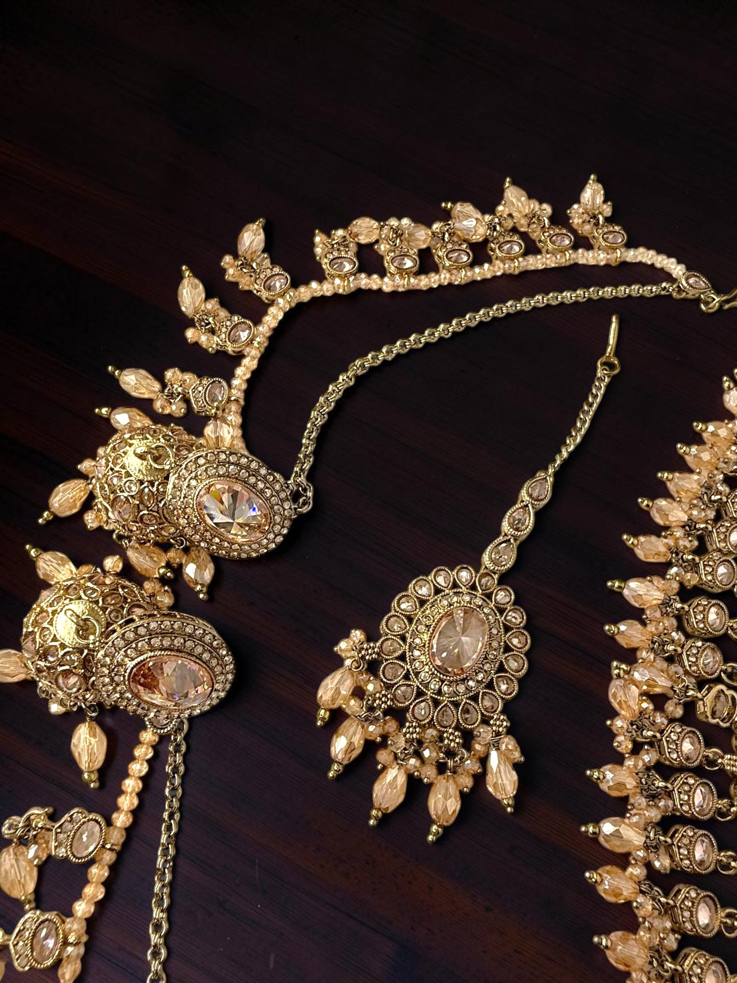 Ghina غنى Polki Bridal Set in Honey Gold