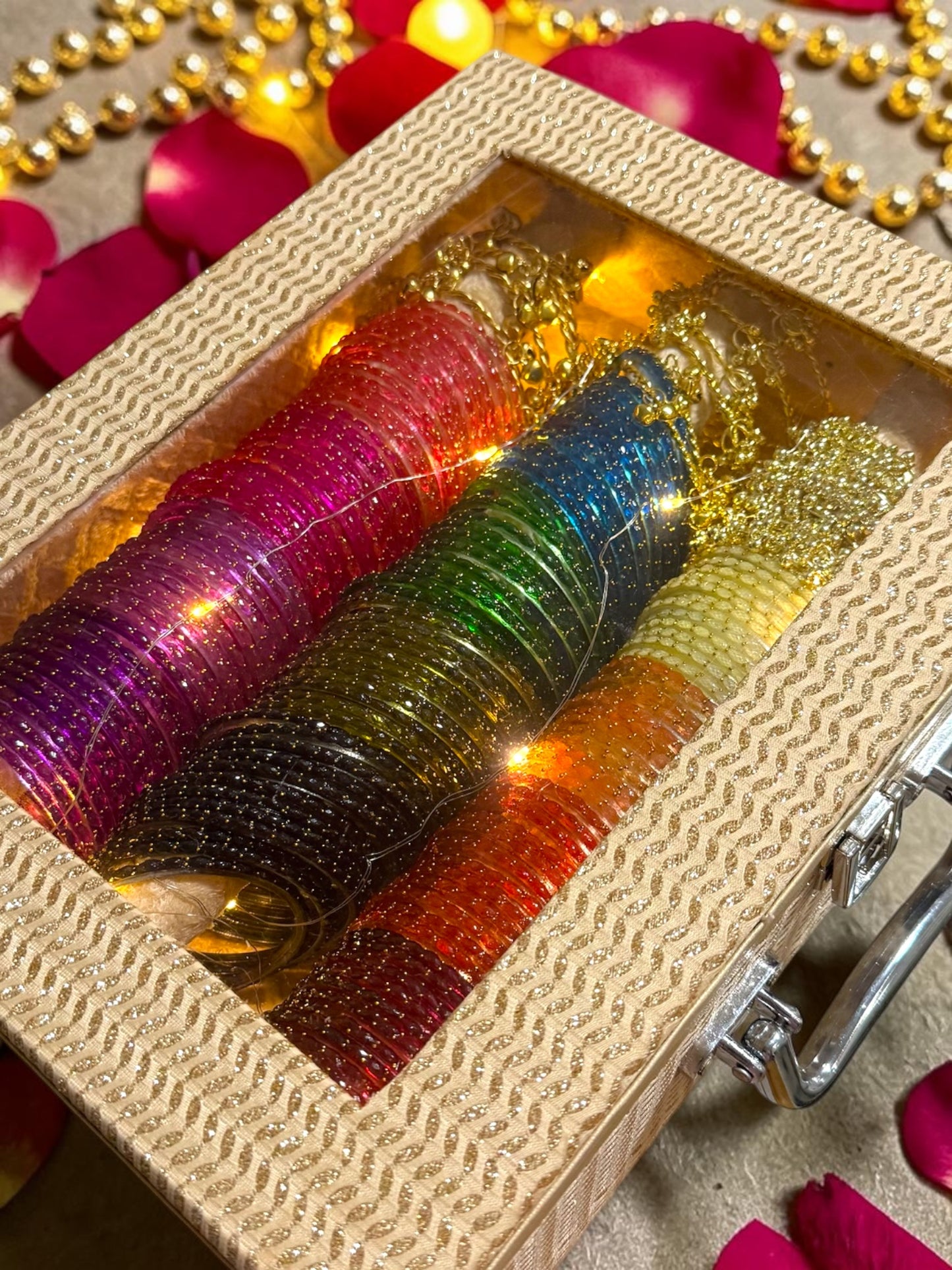 Haniya هانية Kashmiri Glass Bangle Box in 2.4, 2.6, 2.8, and 2.10