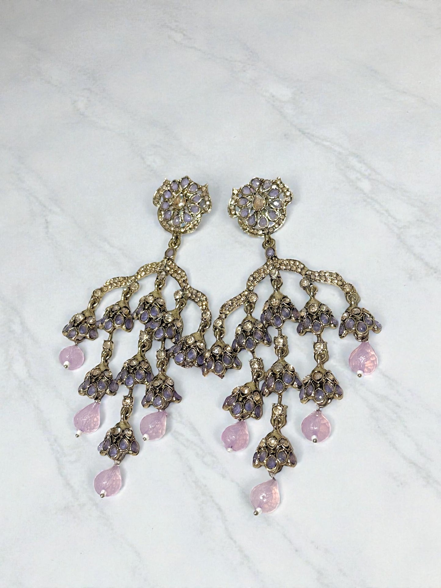 Sanjana संजना Stone Earrings in Lavender