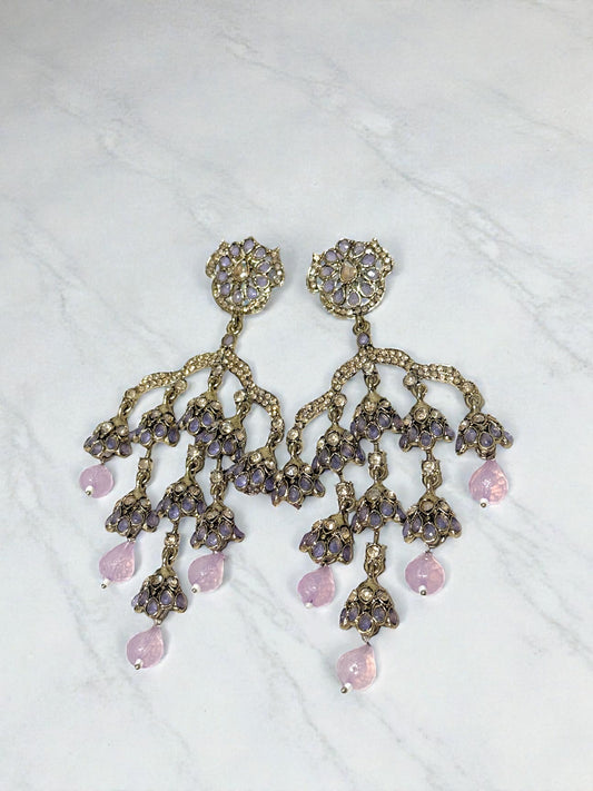 Sanjana संजना Stone Earrings in Lavender
