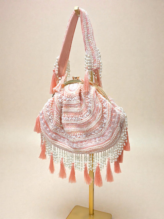 Sharada शारदा Shell Shaped Clutch in Pink