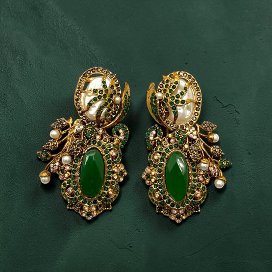 Miray Turkish Earrings in Green