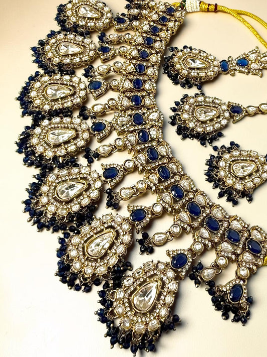 Sharanya शरण्या Kundan Bridal Set in Blue