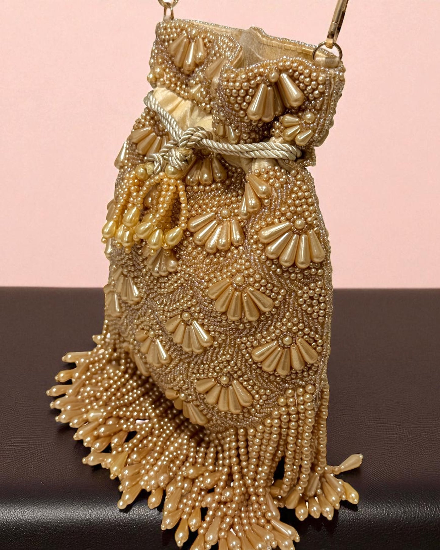 Nadia نادية Gold Pearl Bag