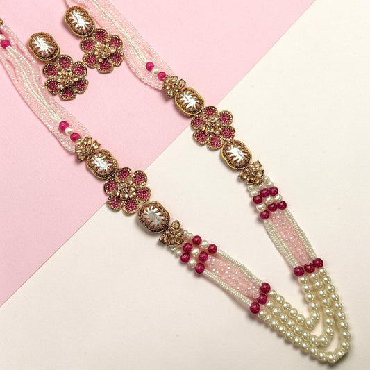 Bedriye Turkish Mala Set in Hot Pink