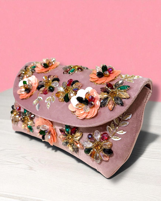 Azra عَذْراء Floral Bag in Dusty Rose Pink