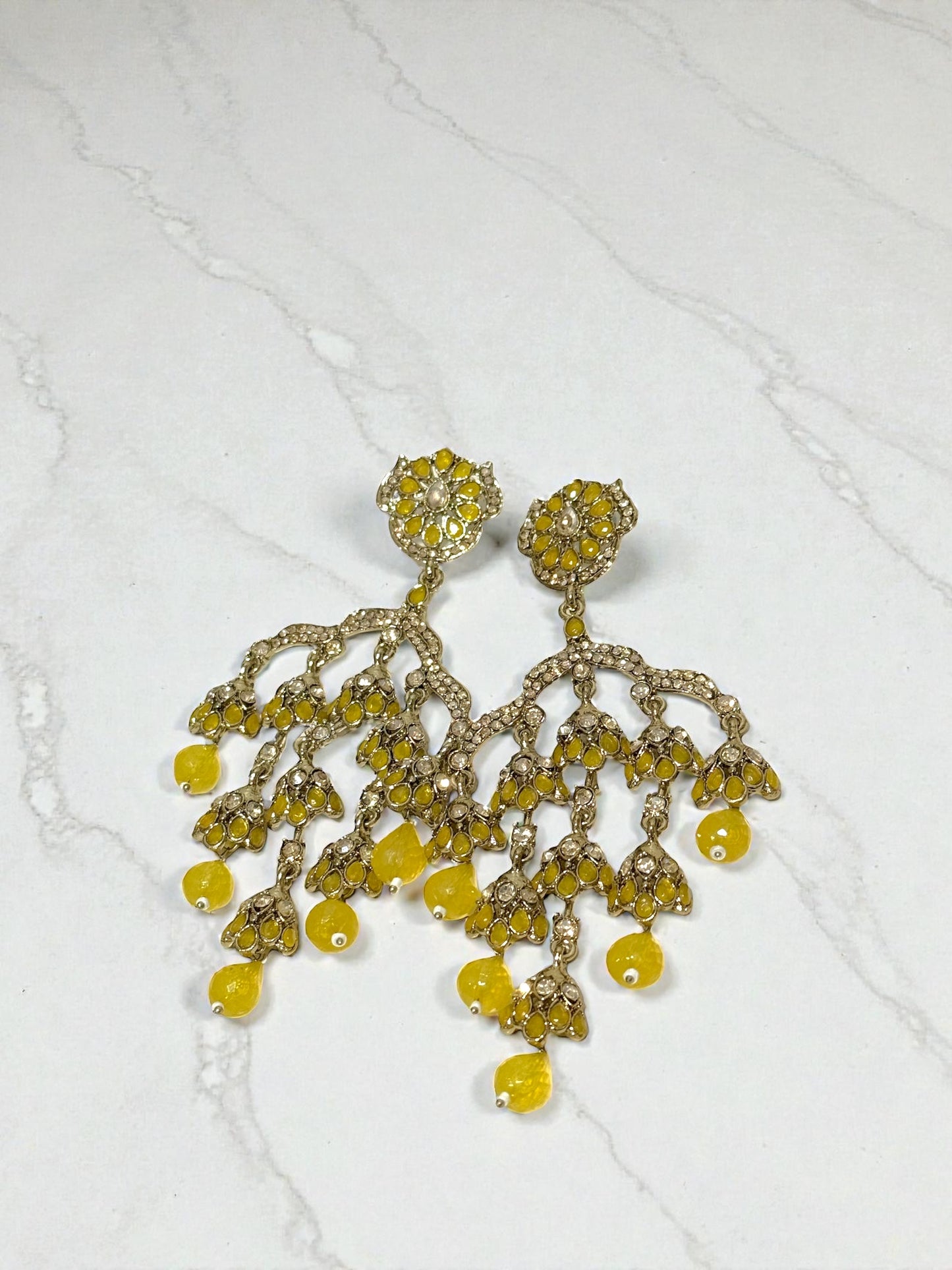 Sanjana संजना Stone Earrings in Yellow