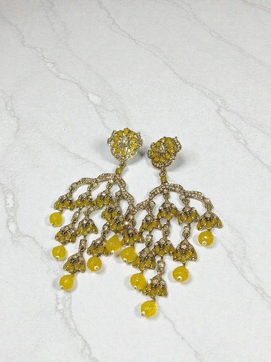 Sanjana संजना Stone Earrings in Yellow
