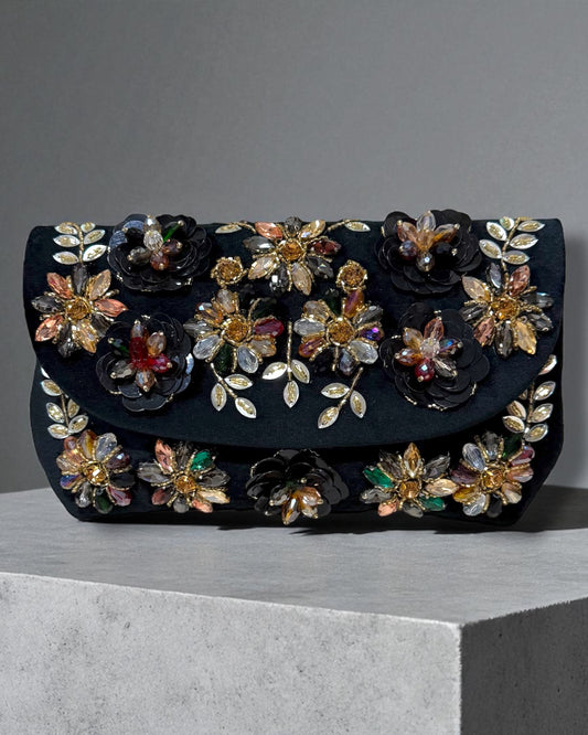 Azra عَذْراء Floral Bag in Black