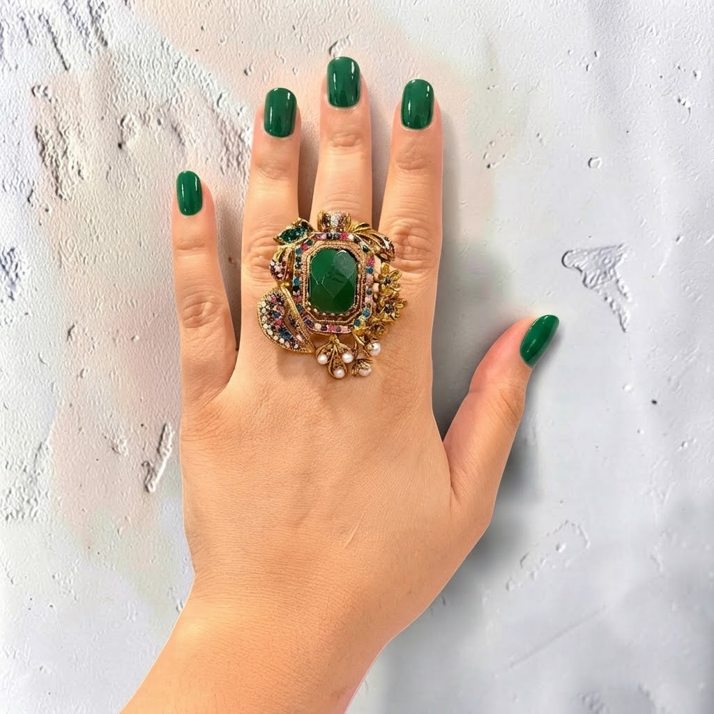 Sevda Turkish Ring in Green