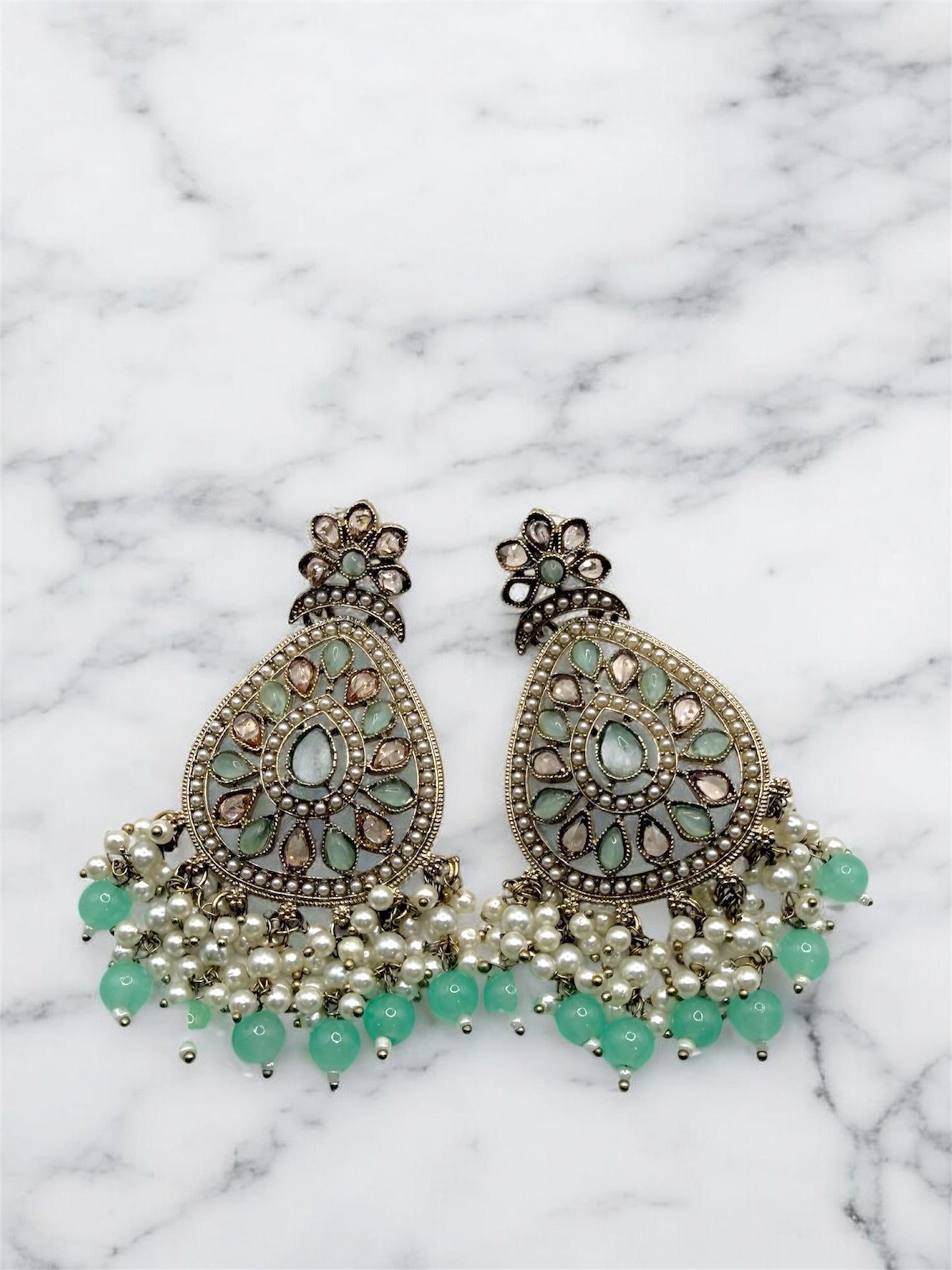 Deepa दीपा Earrings in Mint