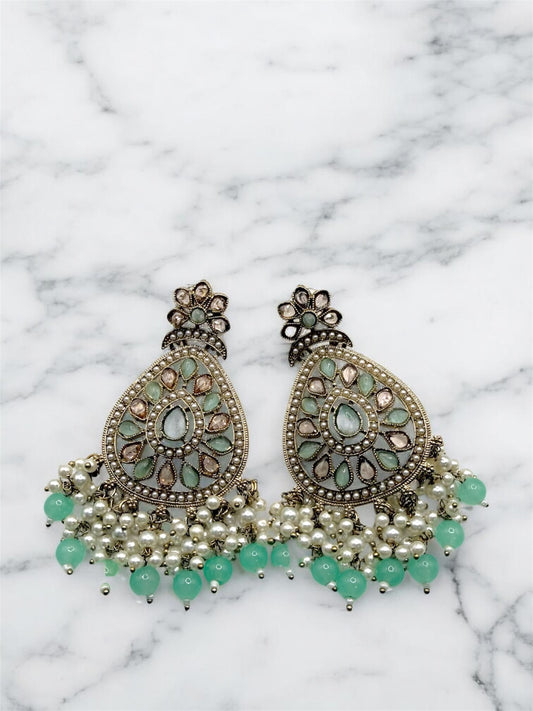 Deepa दीपा Earrings in Mint
