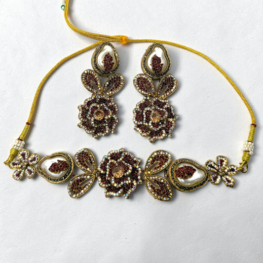 Eda Turkish Choker Set in Red