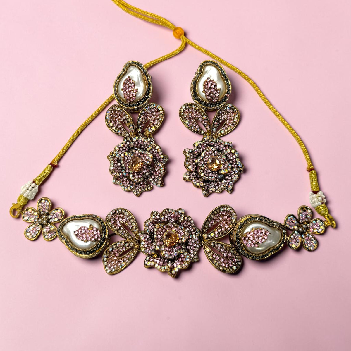Eda Turkish Choker Set in Pink