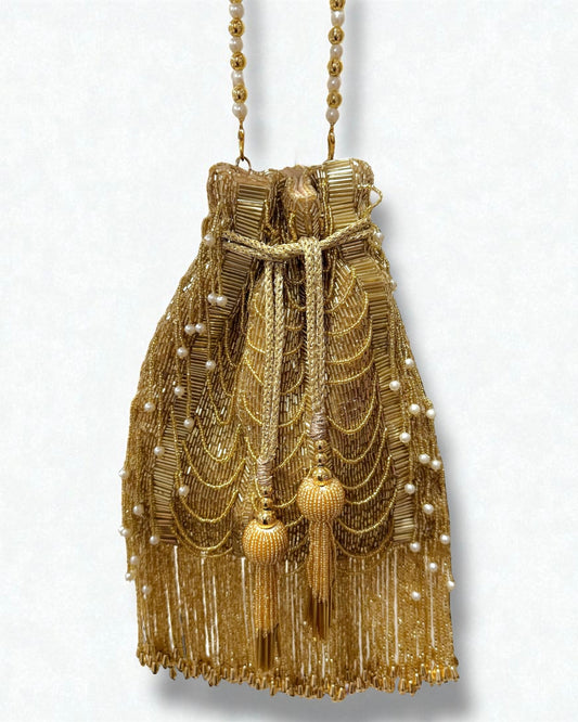 Lubna لبنى Vintage Bag in Gold