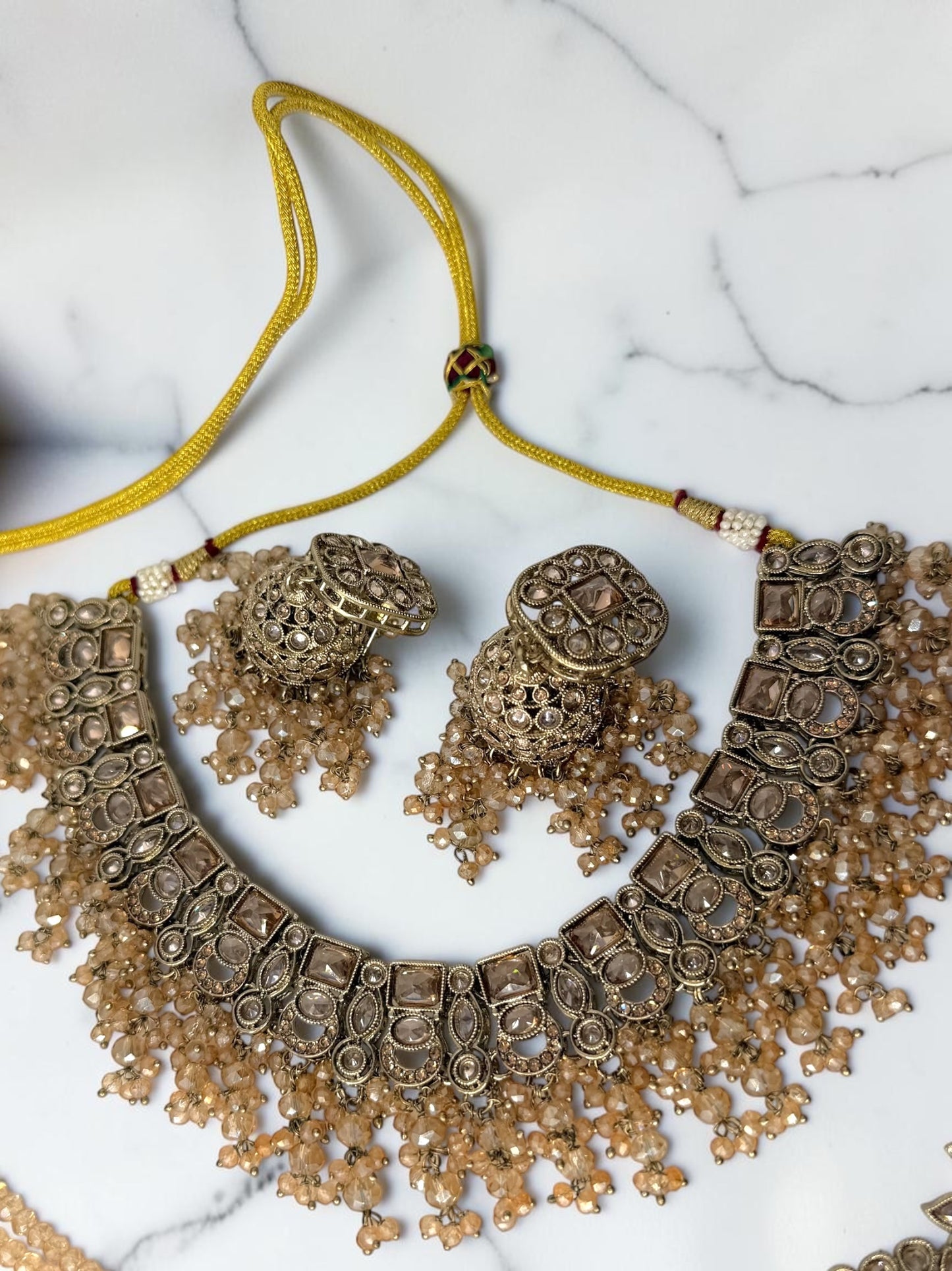 Kanishtha कनिष्ठा Polki Bridal Set in Honey Gold