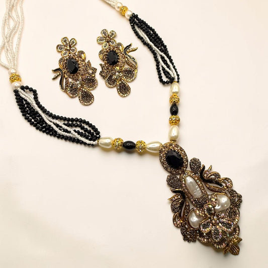 Pakize Turkish Mala Set in Black