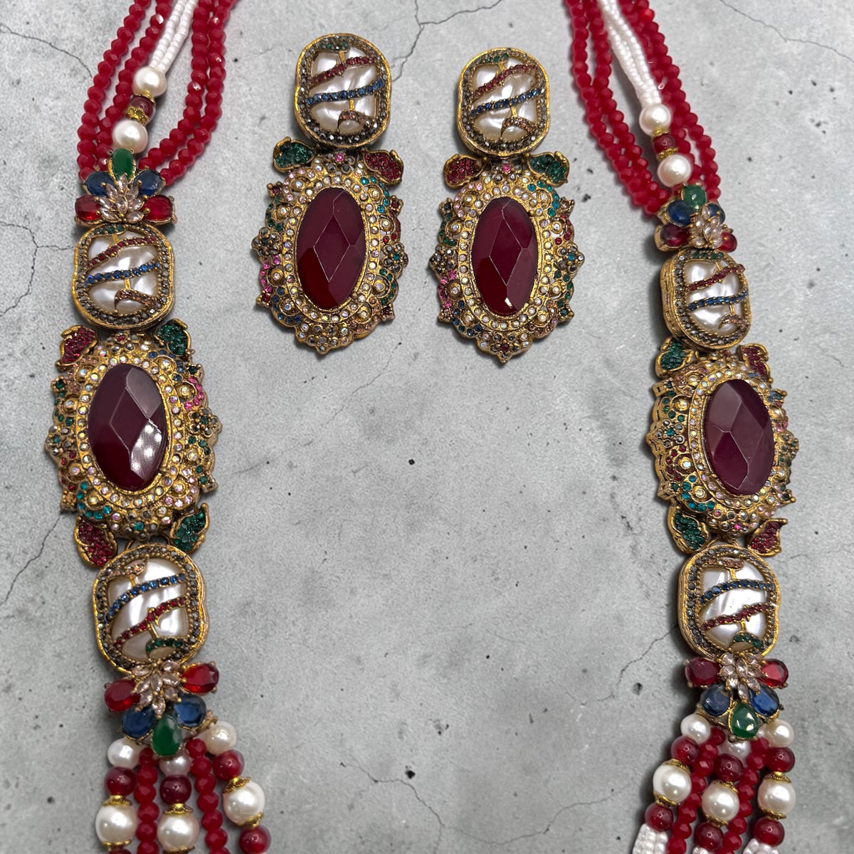 Ayşe Turkish Mala Set in Red