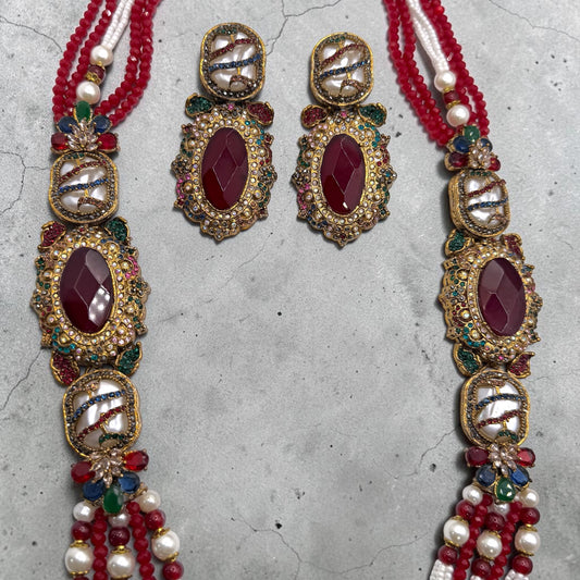 Ayşe Turkish Mala Set in Red