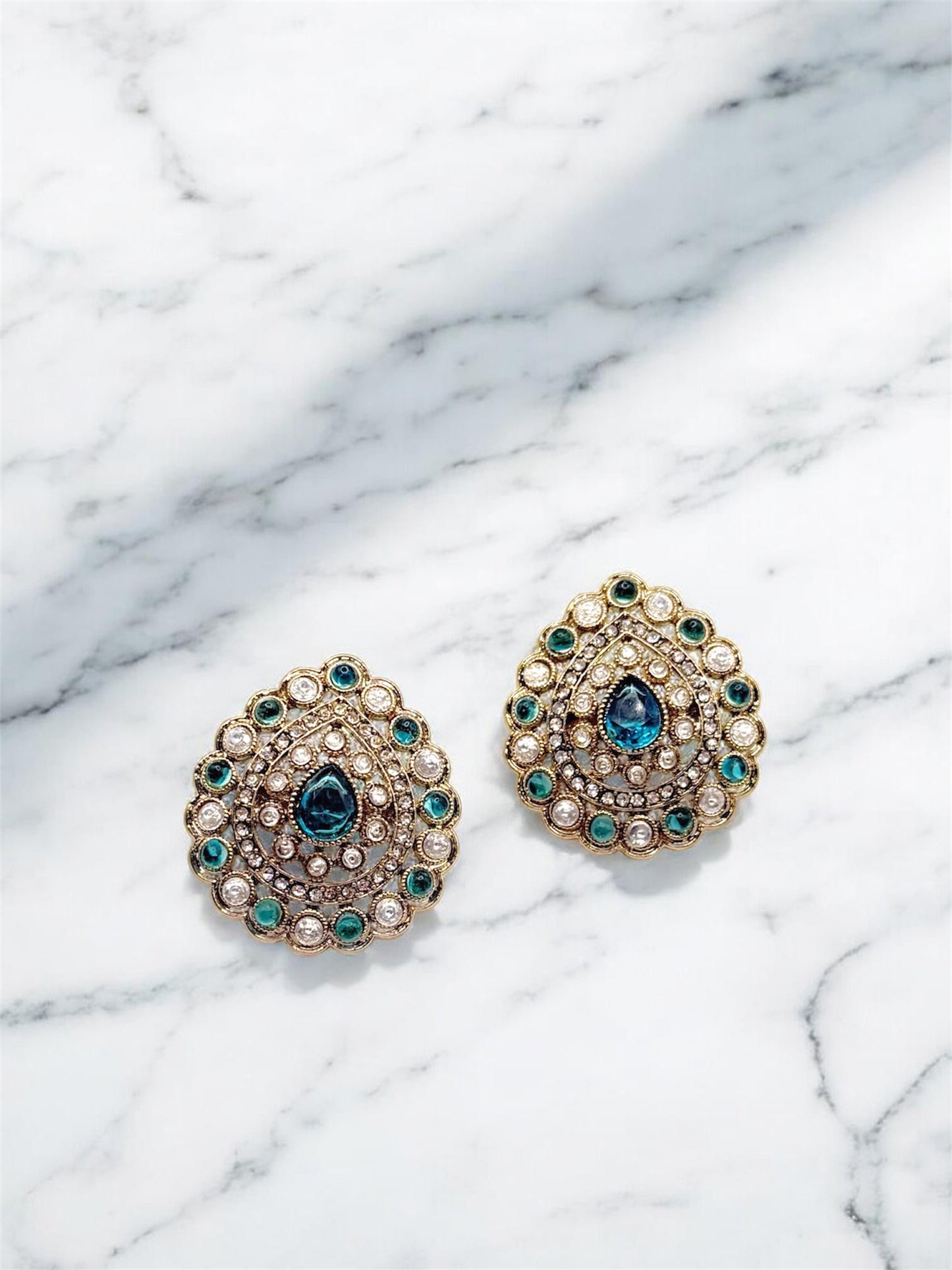 Savitri सावित्री Studs in Teal