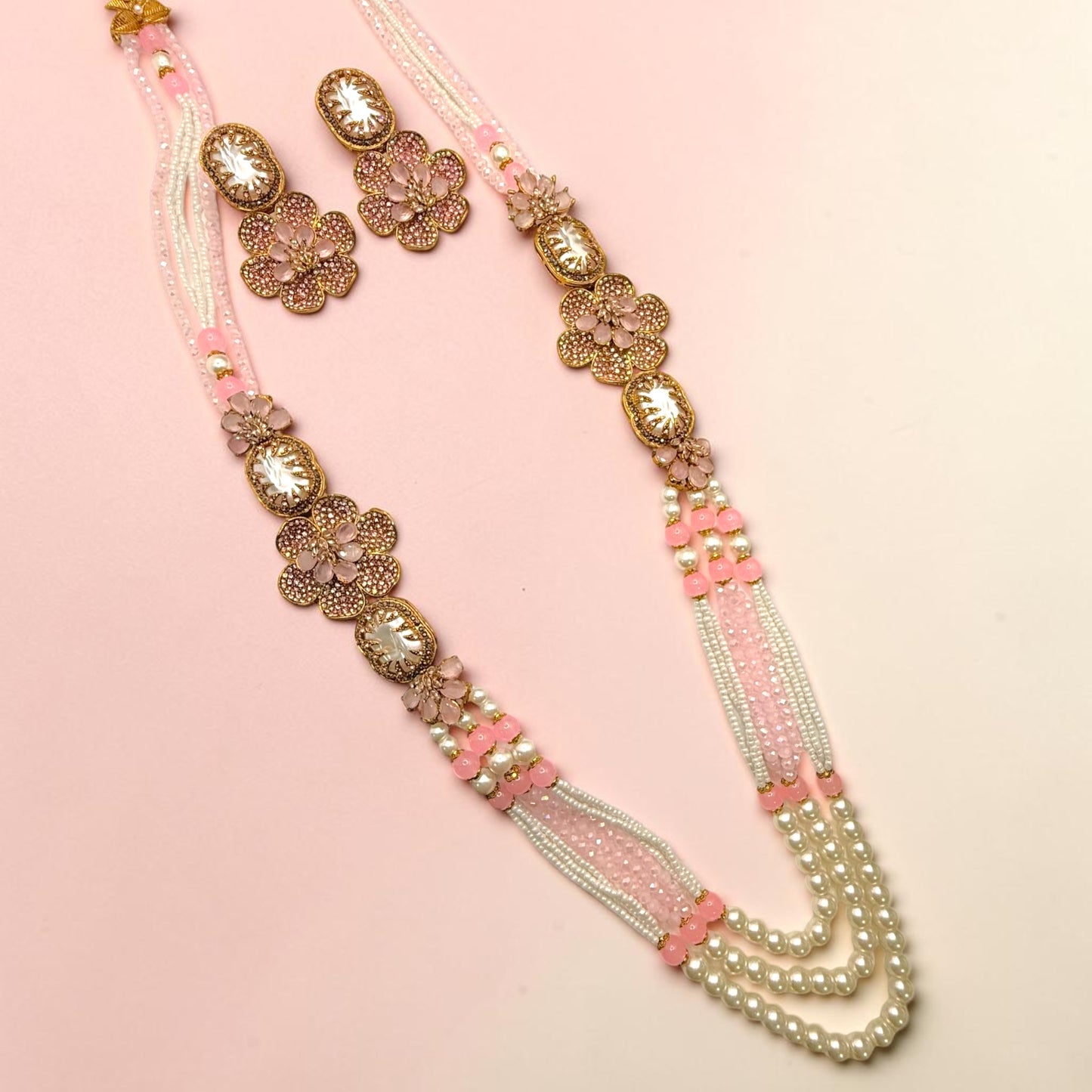 Bedriye Turkish Mala Set in Pink