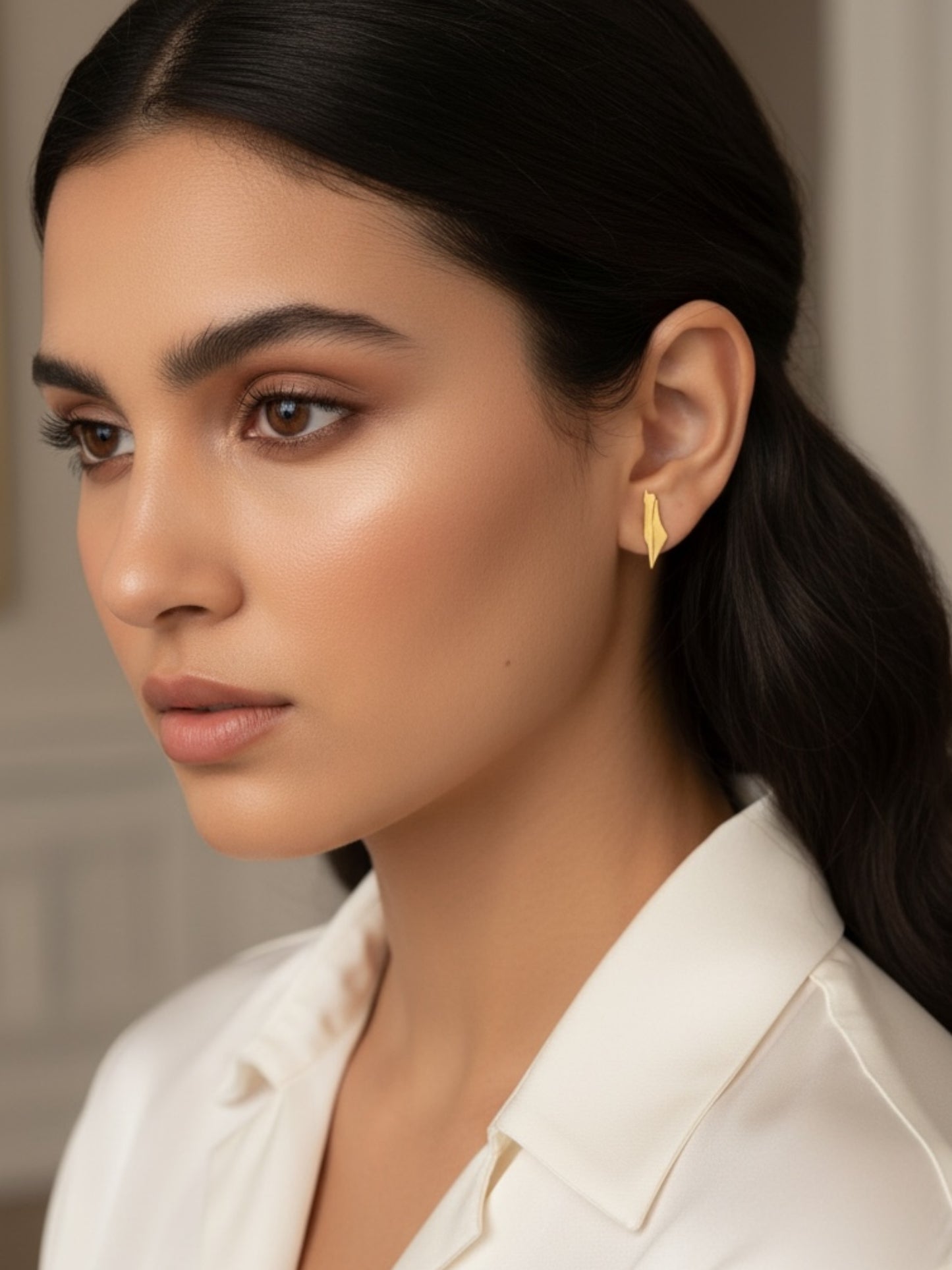 Palestine Map 18K Gold Plated Studs in Gold - Stainless Steel - Palestine Collection