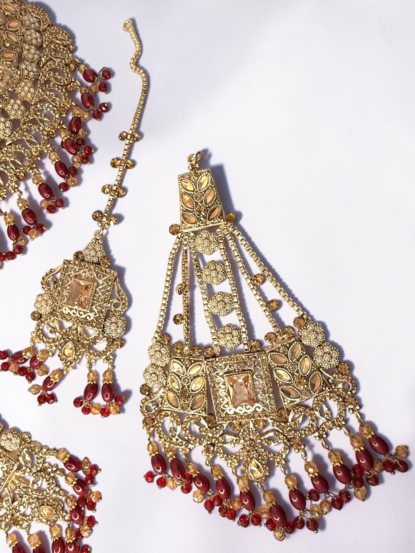 Rahma رحمة Bridal Set in Gold and Maroon
