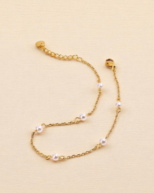 Sonam सोनम 18K Gold Plated Pearl Anklet