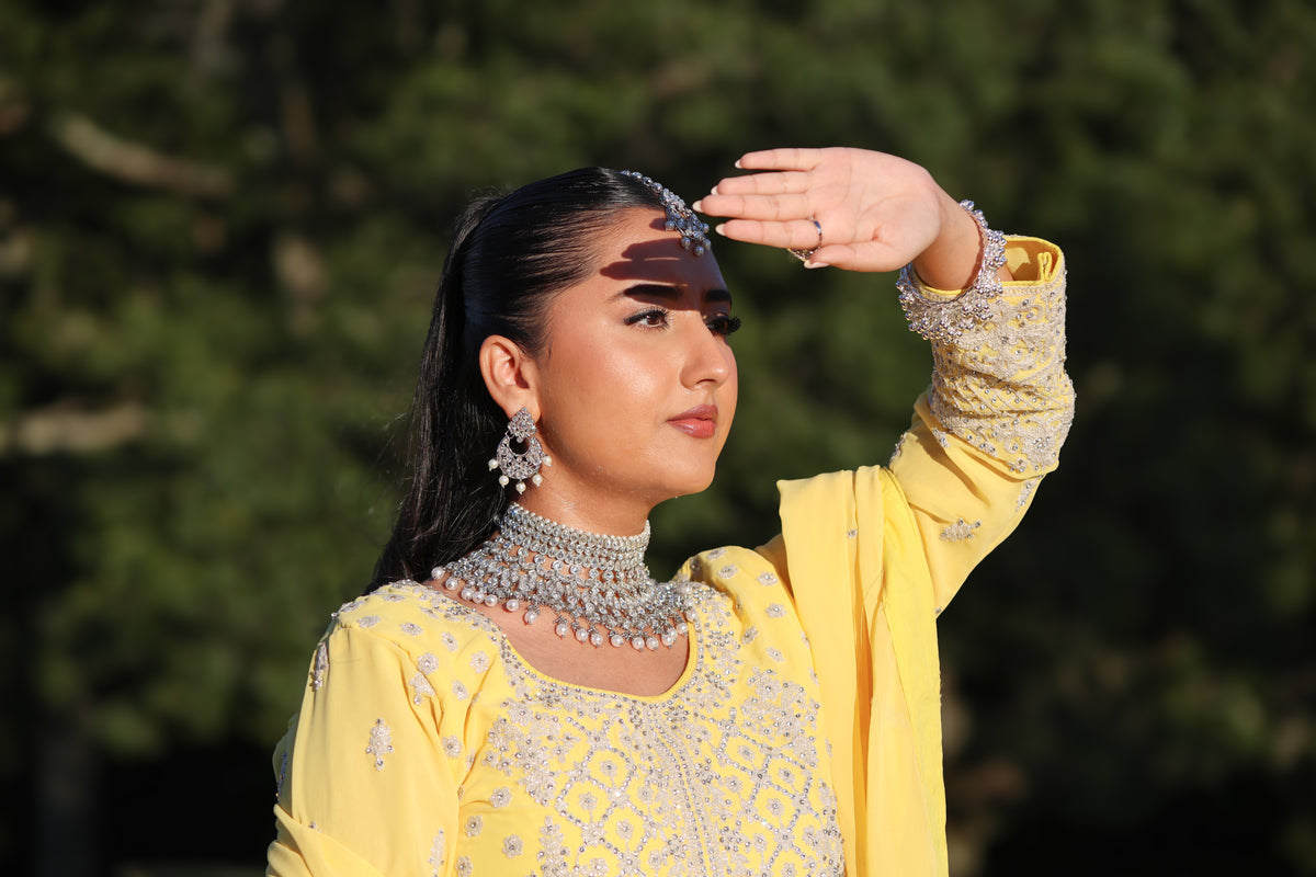 Eiman إيمان Polki Bridal Set in Silver