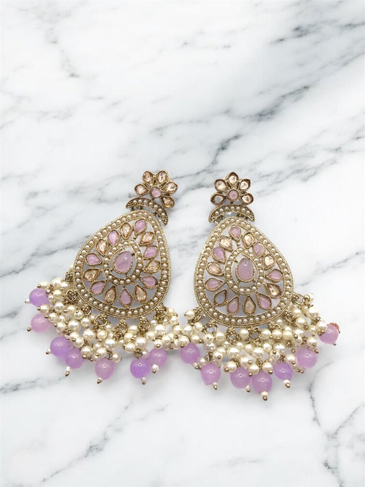 Deepa दीपा Earrings in Lavender