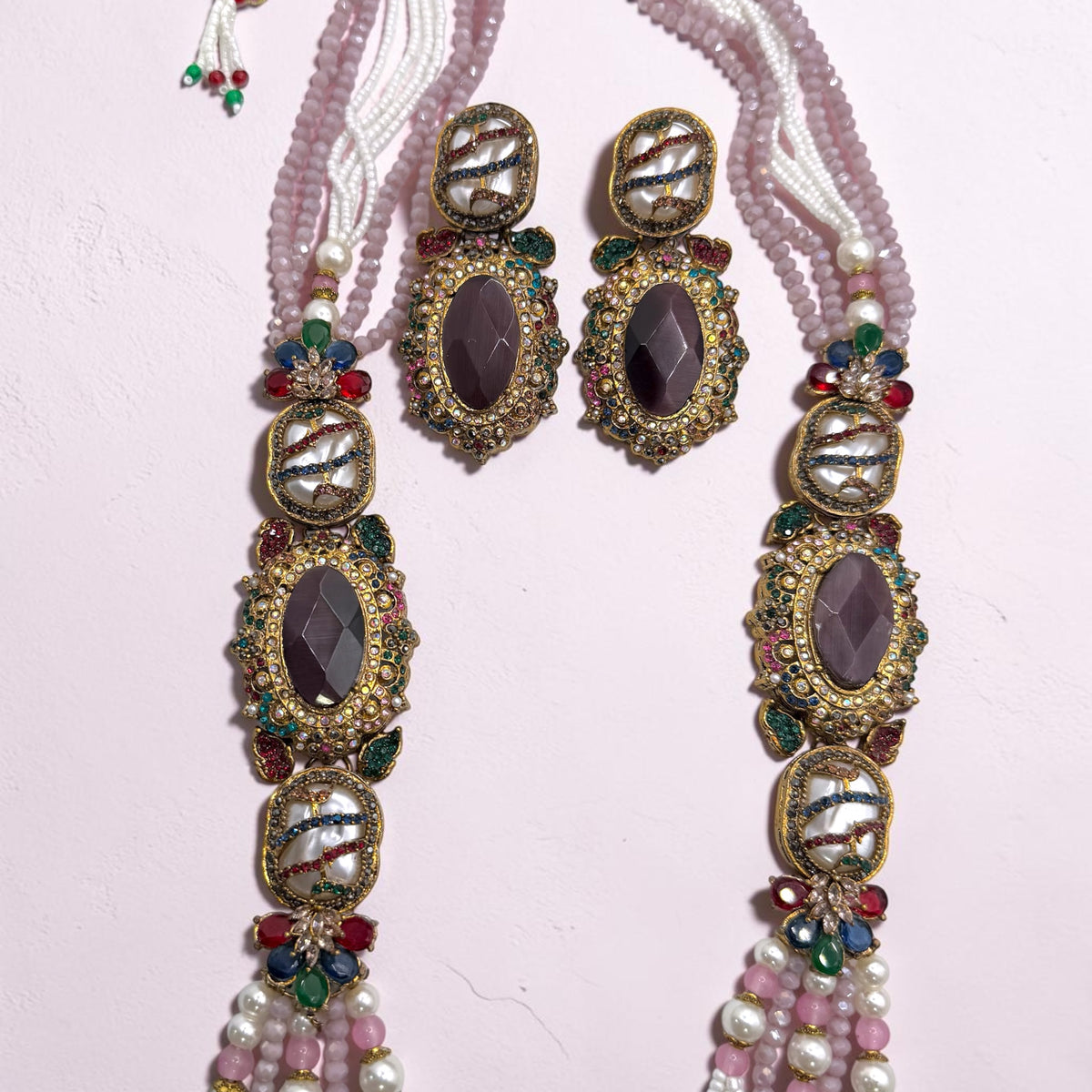 Ayşe Turkish Mala Set in Multicolor & Lavender
