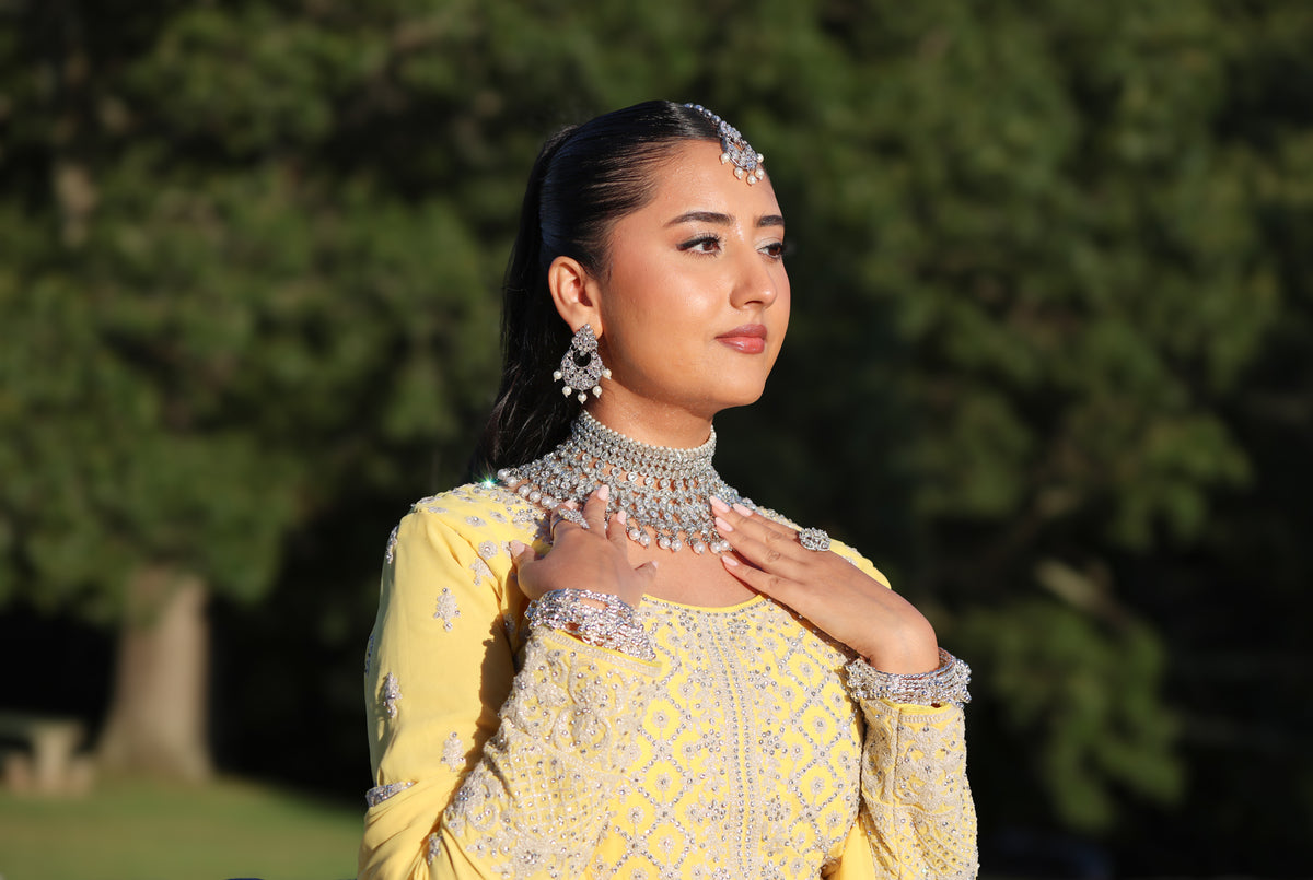 Eiman إيمان Polki Bridal Set in Silver