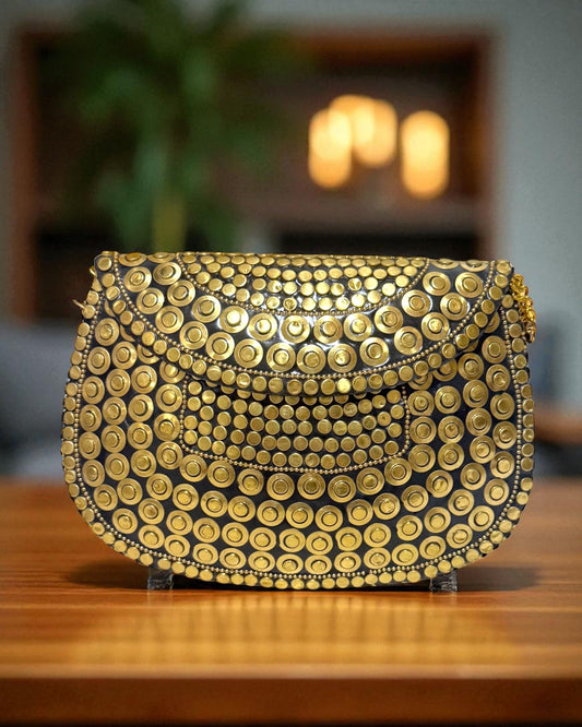 Zara زارا Gold Brass Clutch