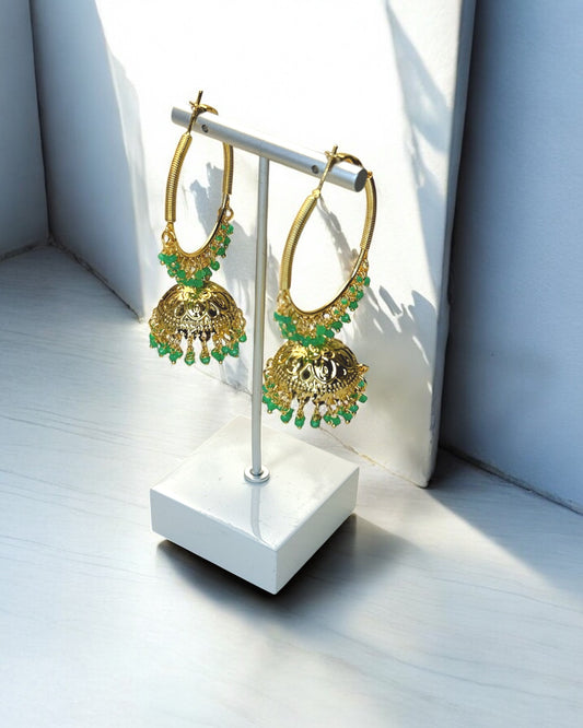 Shamsa شمسة Jhumkay Hoops in Mint
