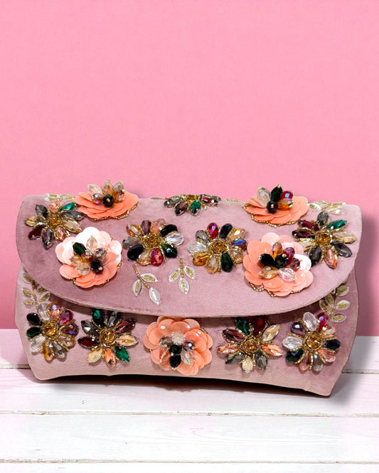 Azra عَذْراء Floral Bag in Dusty Rose Pink