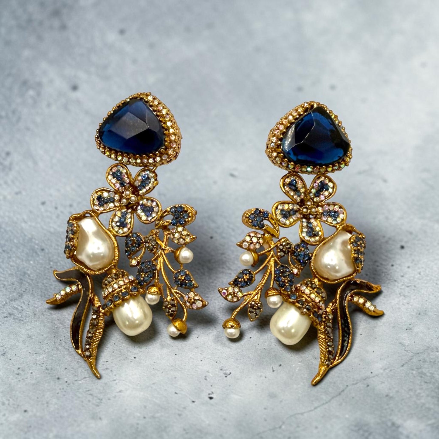 Nehir Turkish Earrings in Blue