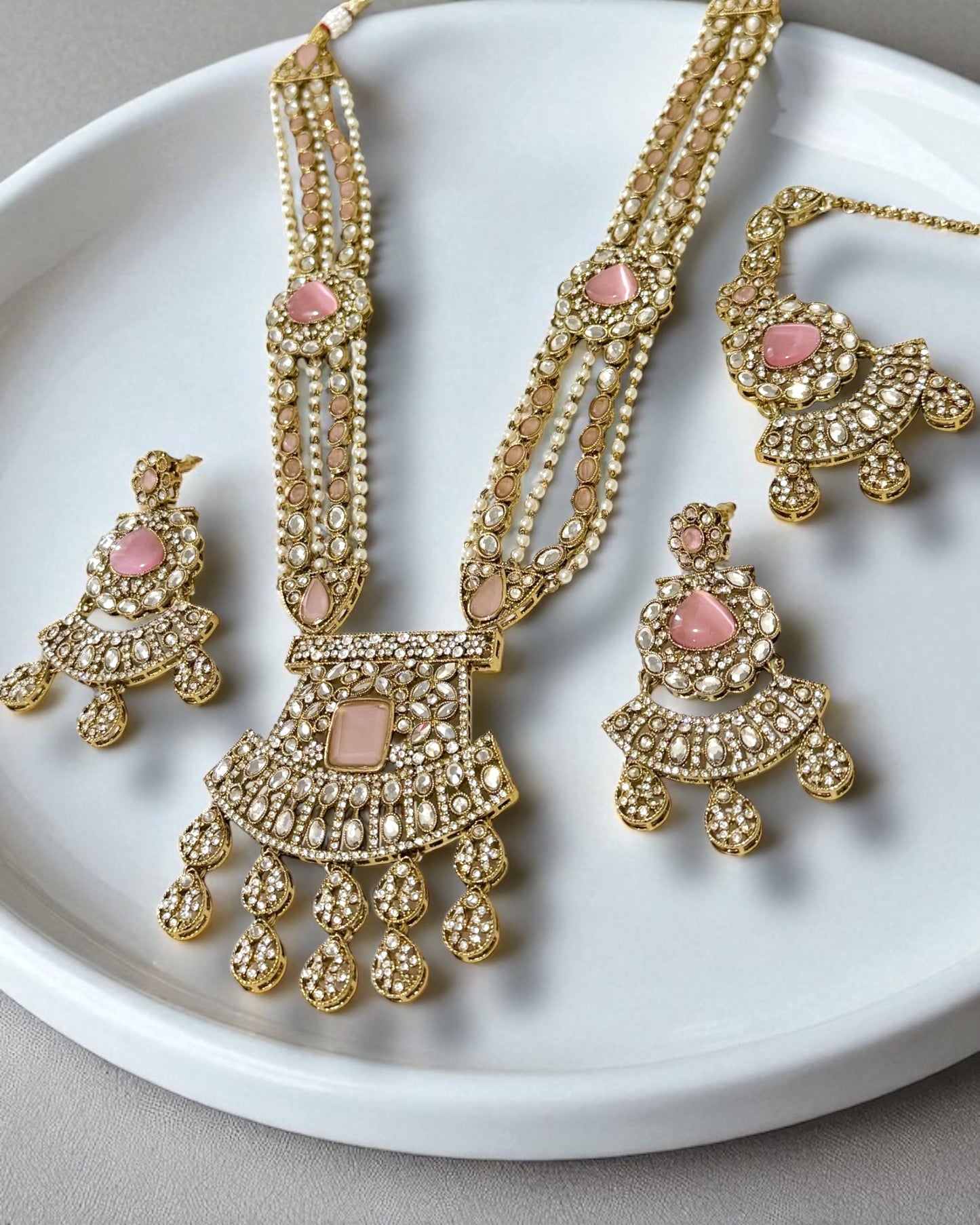 Rajeshwari राजेश्वरी Royal Mala Set in Pink