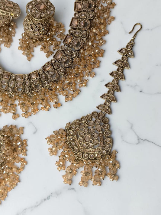 Kanishtha कनिष्ठा Polki Bridal Set in Honey Gold