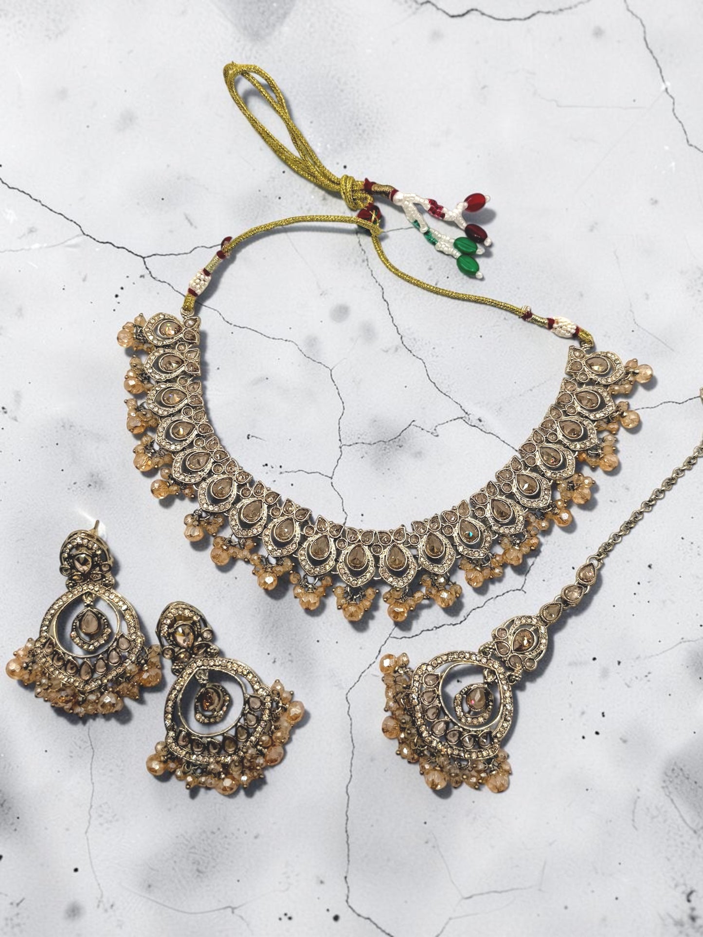 Anvita अन्विता Polki Set in Honey Gold