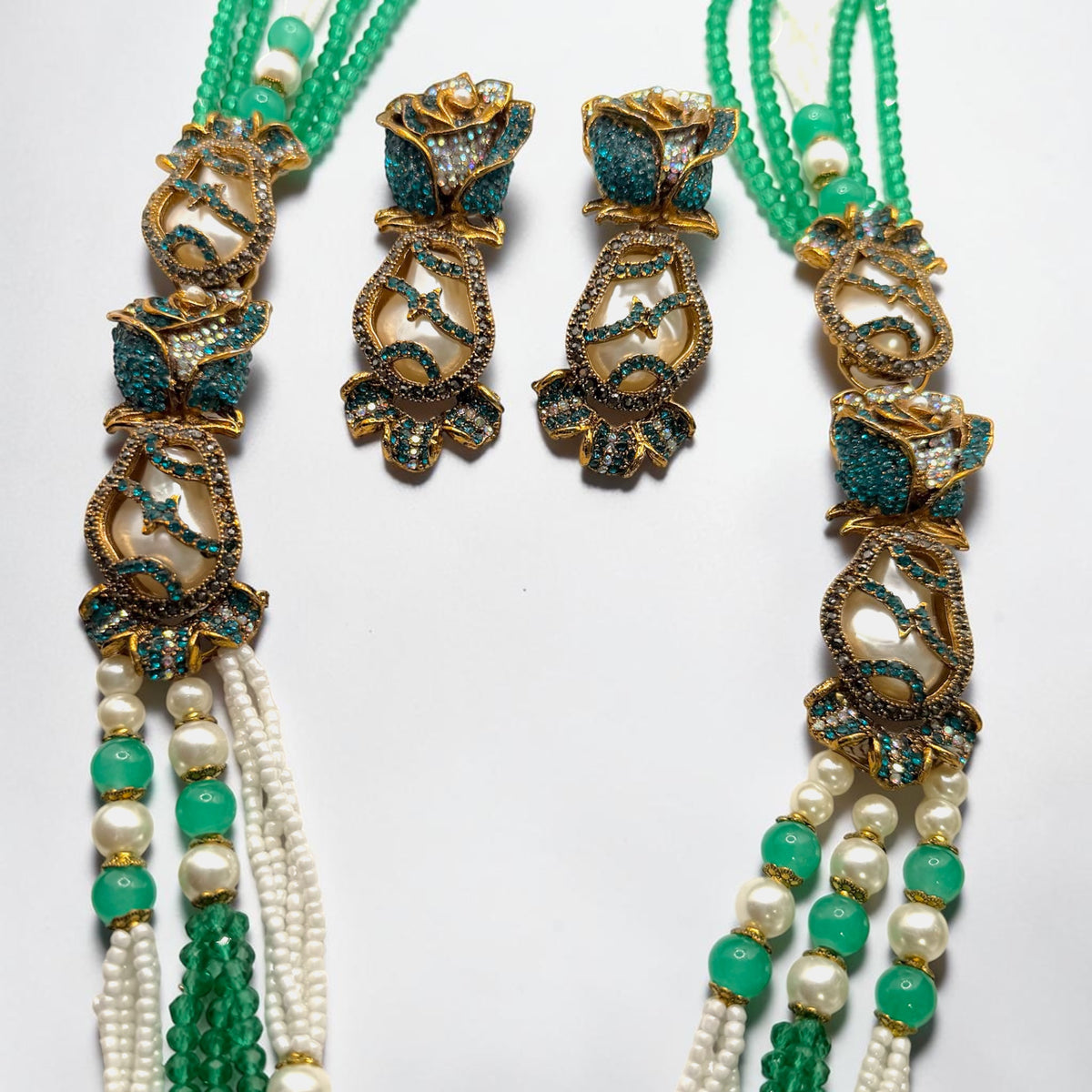Şeyma Turkish Mala Set in Green