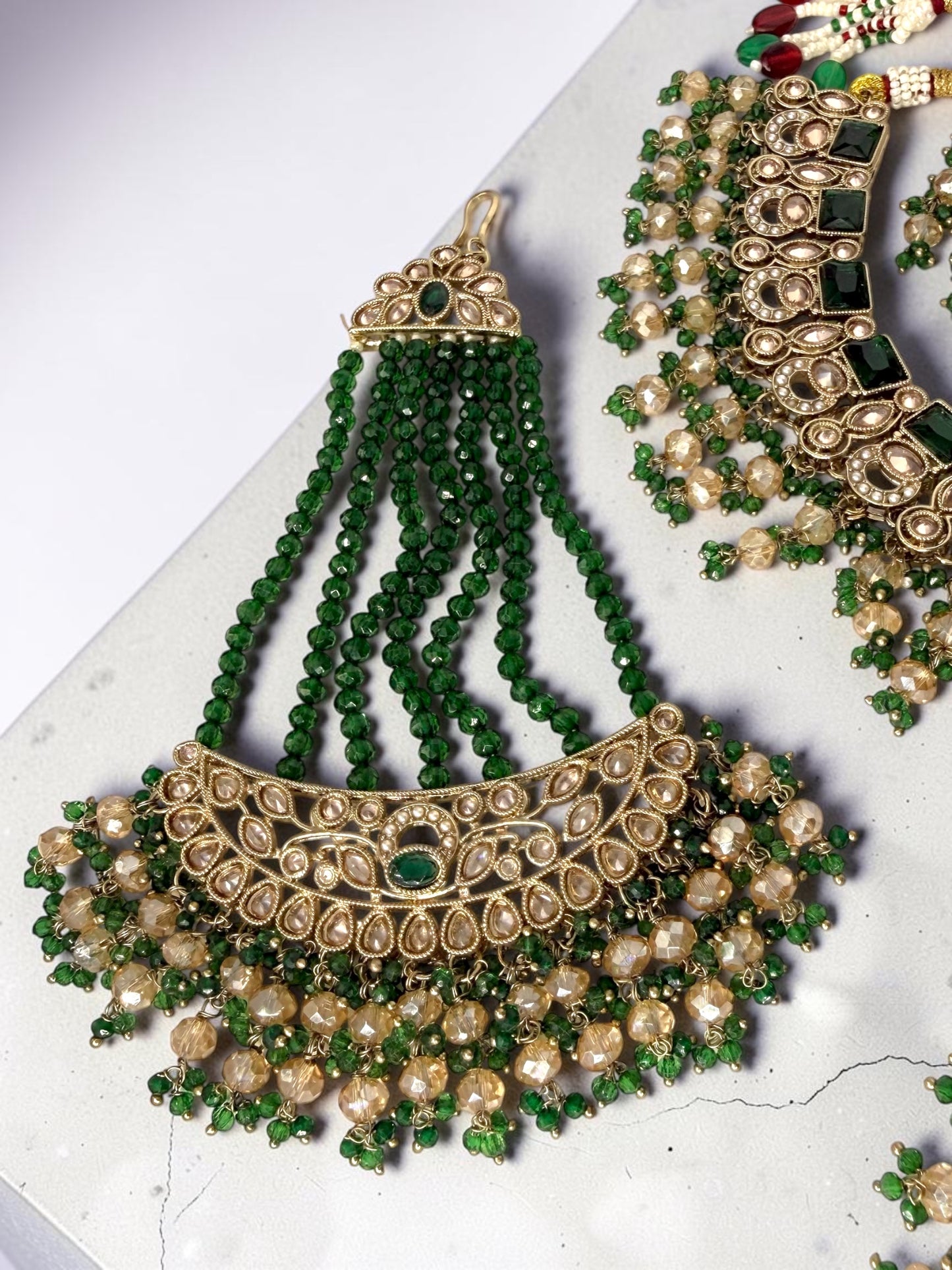 Kanishtha कनिष्ठा Polki Bridal Set in Green