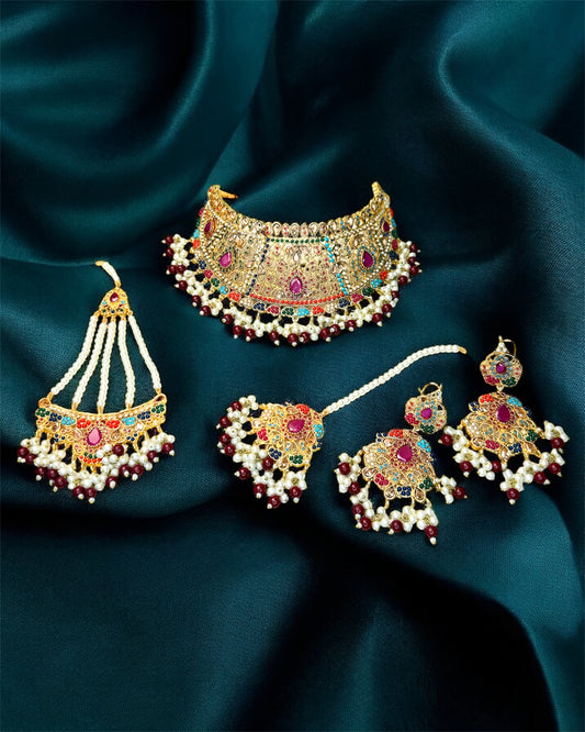 Laal Rani لال رانی  Bridal Set in Multicolor