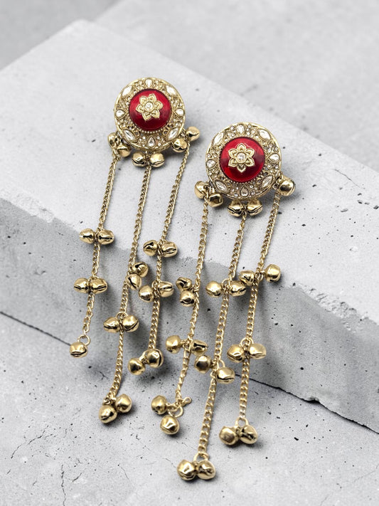 Pallavi पल्लवी Kashmiri Earrings in Red