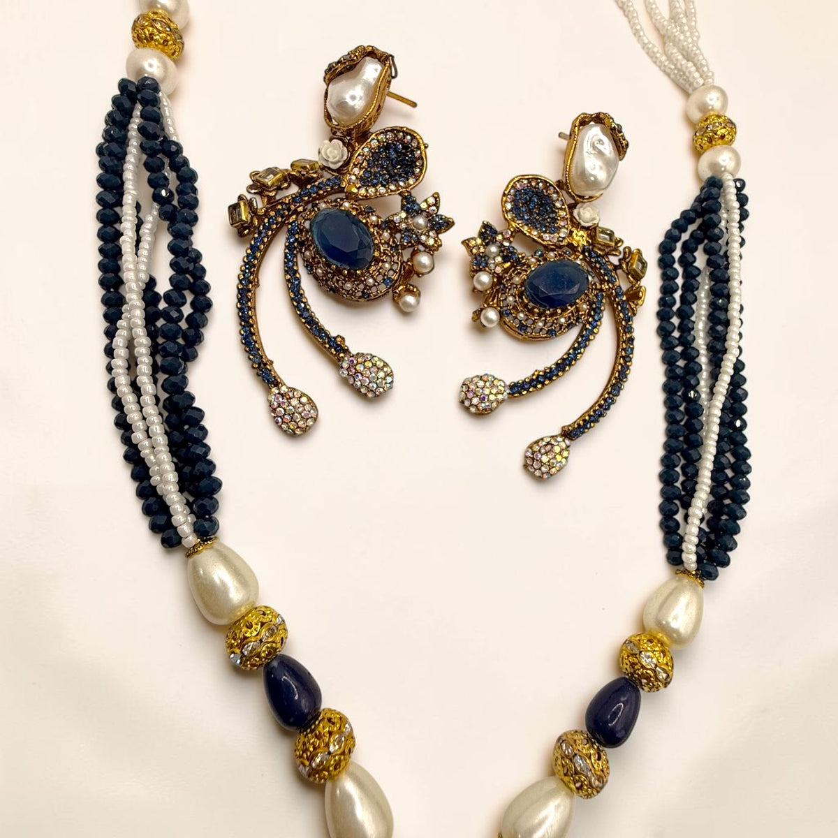 Kübra Turkish Mala Set in Blue