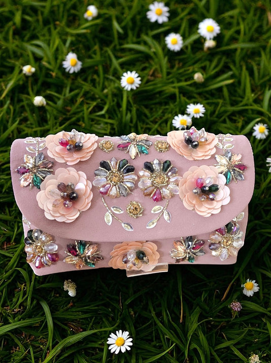Azra عَذْراء Floral Bag in Dusty Rose Pink