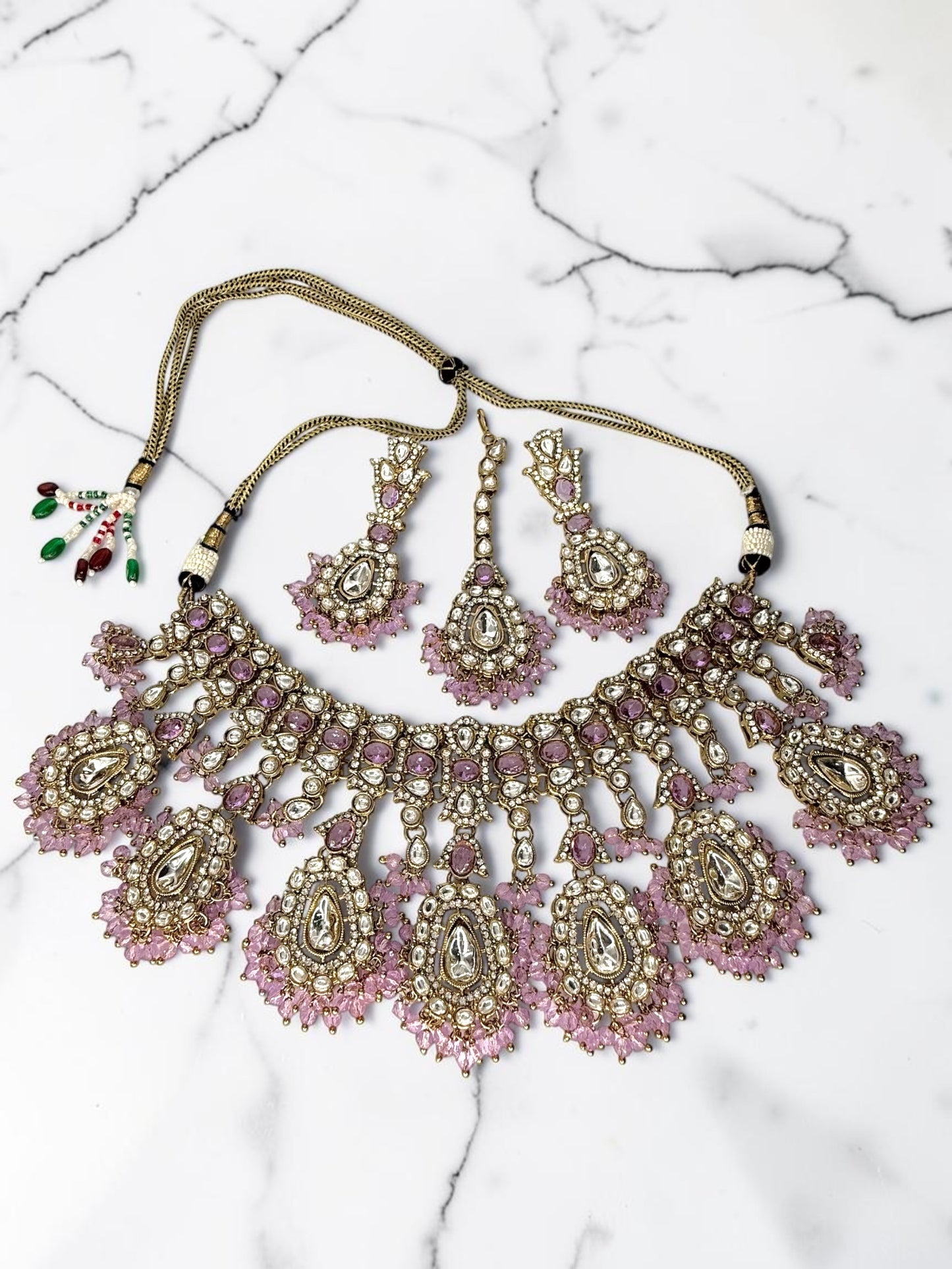 Sharanya शरण्या Kundan Bridal Set in Lavender