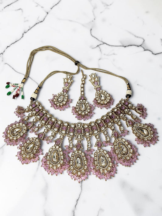 Sharanya शरण्या Kundan Bridal Set in Lavender